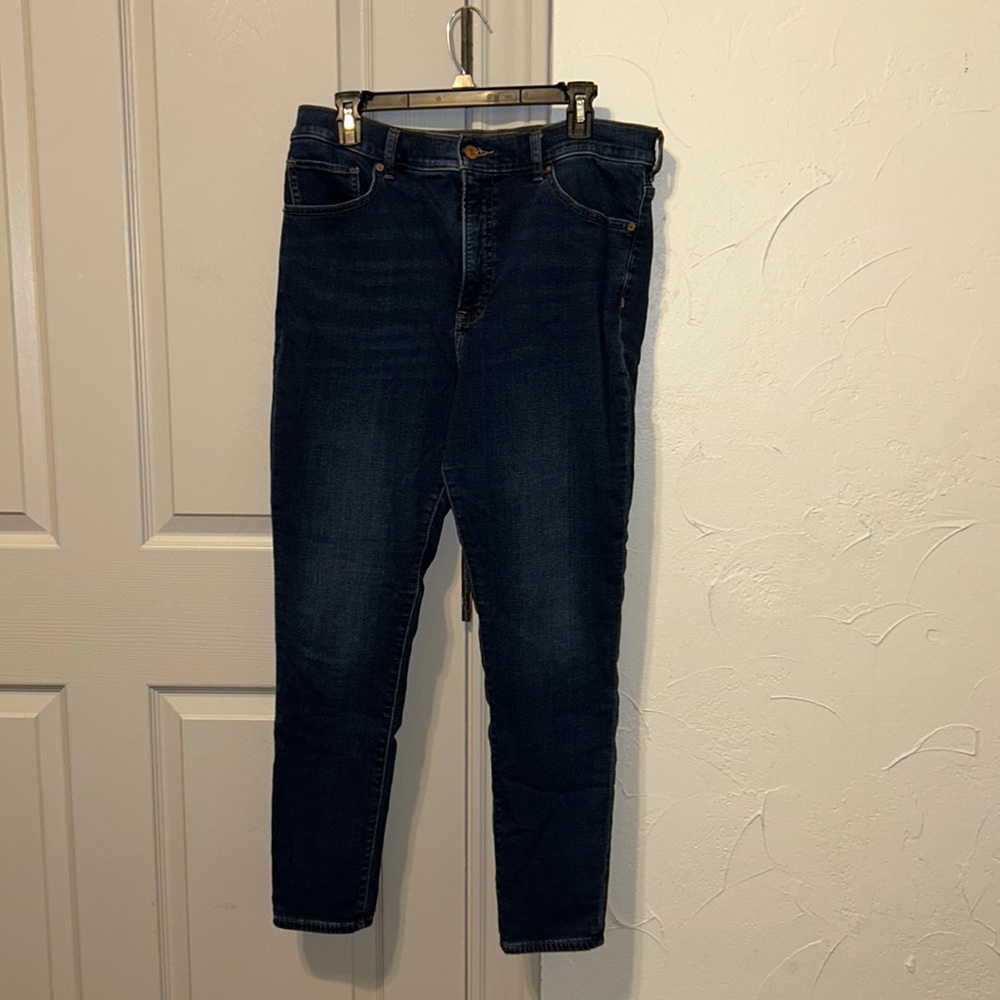 EXPRESS | Dark Blue Skinny High Rise Jeans | Size 14R